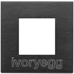 Eikon Exe frame for 2 module KNX insert, metal brushed black