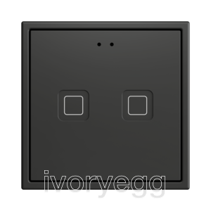 Tecla RGB 70 X2. PC-ABS Capacitive push button 70x70 - 2 buttons - Anthracite