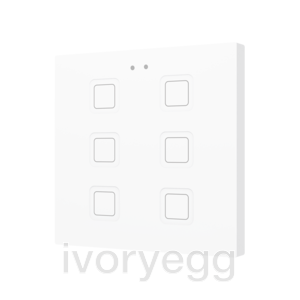 Tecla RGB 6. PC-ABS Capacitive push button - 6 buttons - White