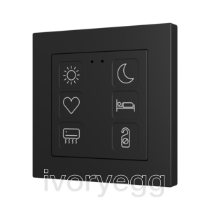 Tecla RGB 55 X6. PC-ABS Capacitive push button 55x55 - 6 buttons - Custom