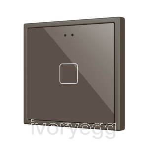 Flat RGB 70 X1. Glass Capacitive push button 70x70 - 1 button - Mocha